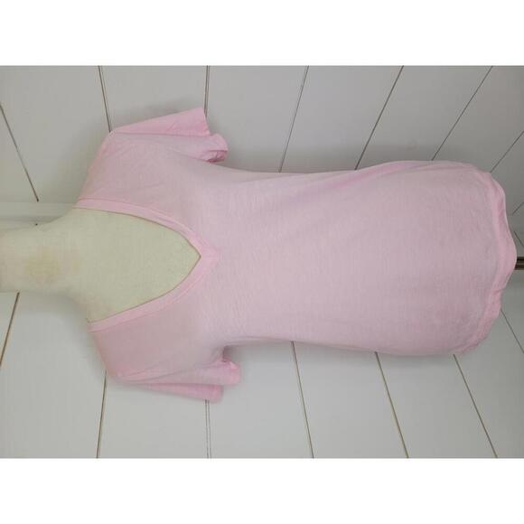 J Crew Slub Cotton Tee Medium Pink v neck tee shirt - Picture 1 of 4